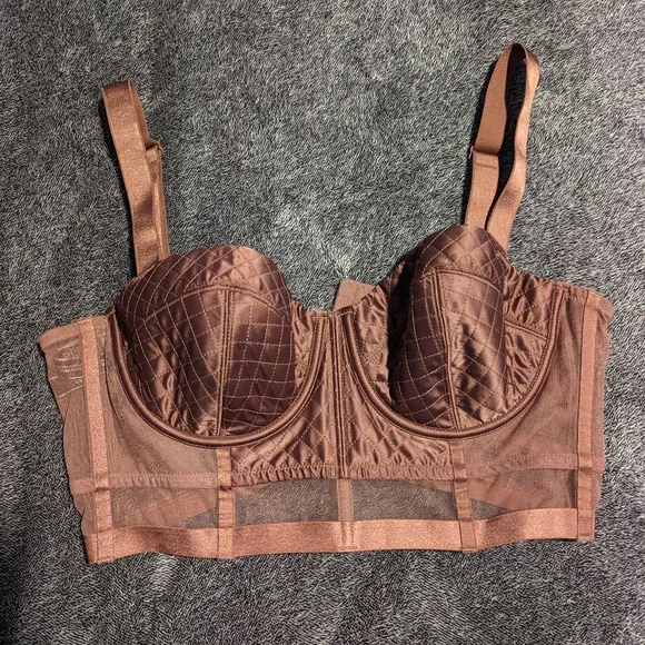 Victoria’s Secret Very Sexy Satin Balconette Bustier Crop Top bra mauve - Picture 2 of 8